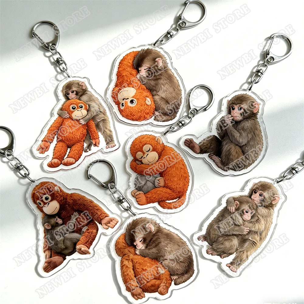 HugMonkey™ 3D Keychain 🐒💖 — Cute Clip-On Companion