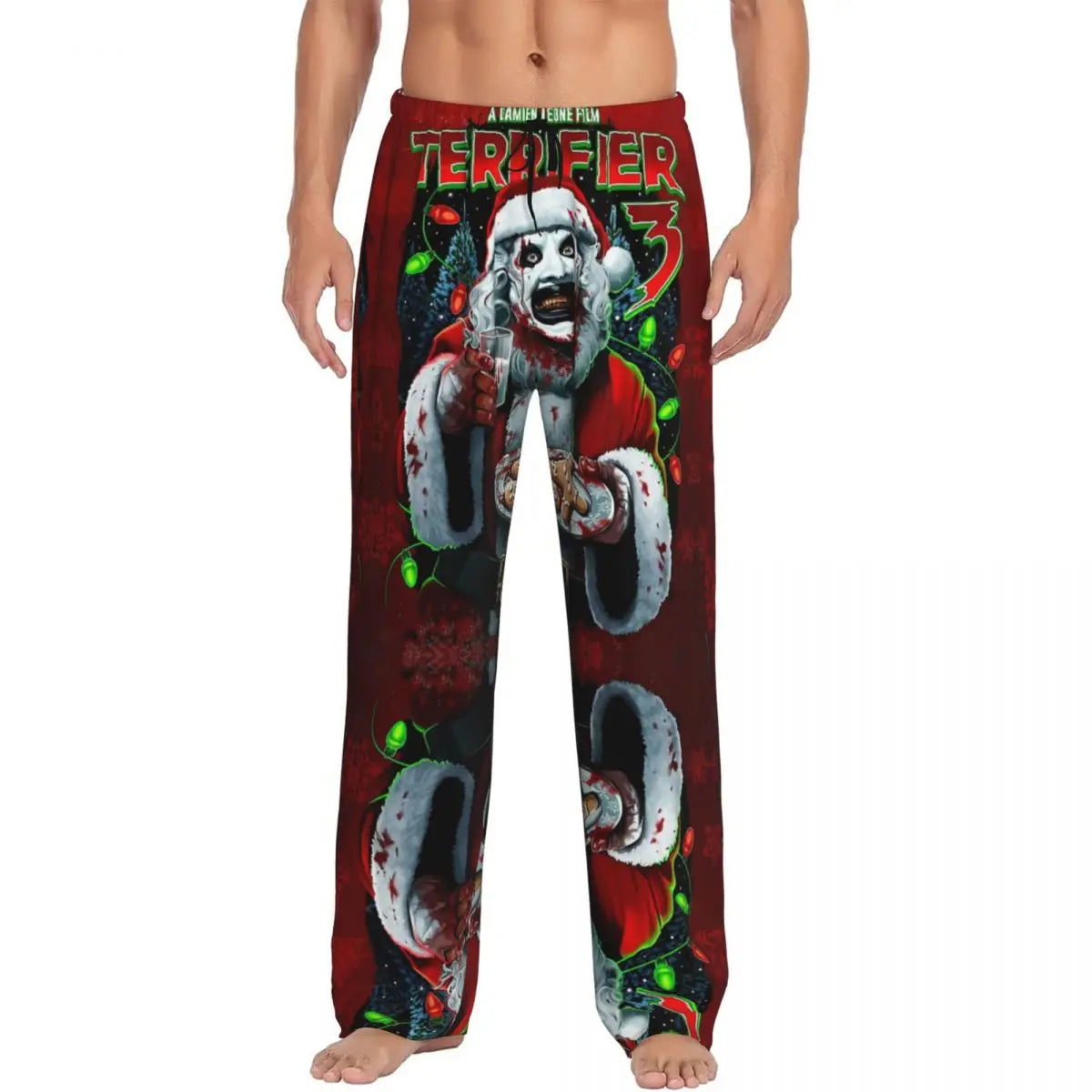 Custom Printed Horror T-Terrifiers Film Essential Pajama Pants Men Sleep Sleepwear Bottoms with Pockets