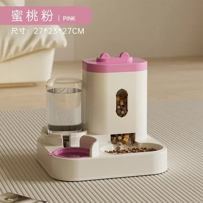 Automatic Feeder Cat Dog Food Bowl With Water Fountain Pet Large Capacity Raised Stand Dish Bowl For Cat Drinker Accessories AliFree Day Store