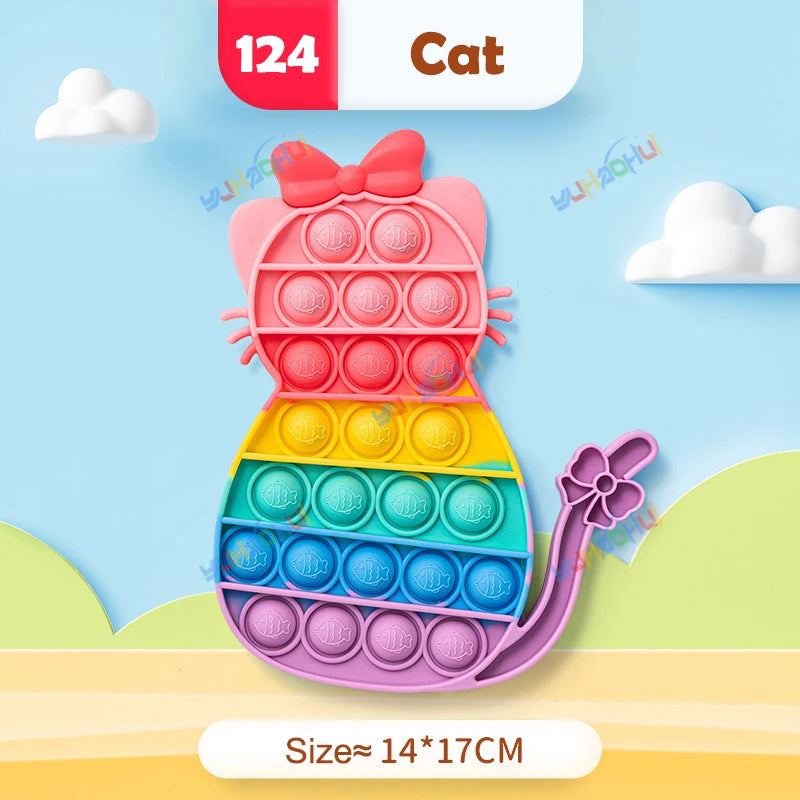 Rainbow Pop Push Bubblle Fidget Anti Stress Relief Toys for Adult Children Special Needs Sensory Toys Interactive Toys for Kids Stone's Store