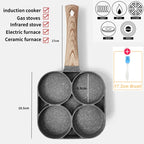 4-hole Omelet Pan Frying Pot Thickened Non-stick Egg Pancake Steak Cooking Pan Hamburg bread Breakfast Maker Induction cooker Shop1103813503 Store