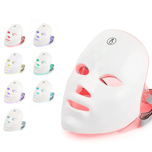 7 Colors LED Facial Mask with Neck Red Light Therapy Mask – Skin Tightening, Lifting & Anti-Aging foreverlily Official Store