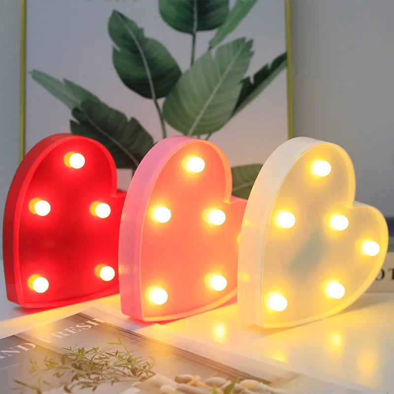 Love Heart LED Lamp Wedding Party Romantic Red Pink Night Light Ornament Birthday Christmas Home Decoration Valentines Day Gift Shop1103809145 Store