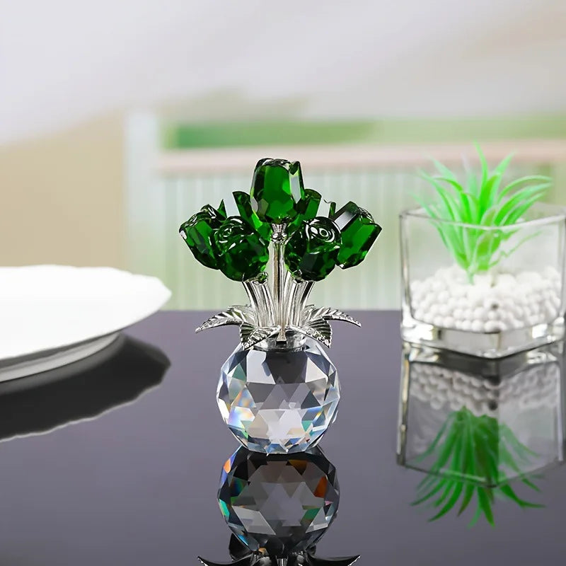 CrystalBloom™ Rose Figurine 🌹✨ — Timeless Beauty in Glass