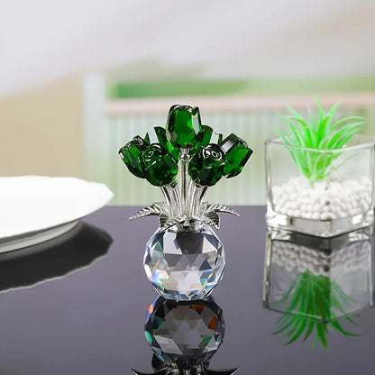 CrystalBloom™ Rose Figurine 🌹✨ — Timeless Beauty in Glass