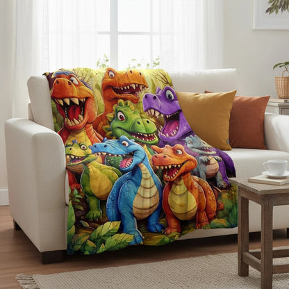 DinoSnuggle™ Smiling Dino Flannel 🦖💚