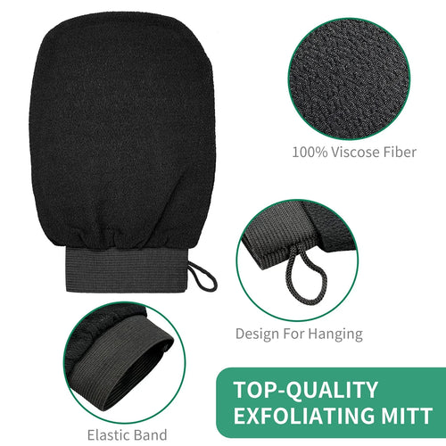 1 guante exfoliante profundo - Guante de limpieza de fibra 100% viscosa para limpiar la piel y eliminar la piel muerta y la suciedad