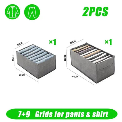 Organizador de ropa para armarios, pantalones, vaqueros, caja de almacenamiento, organizador de armario