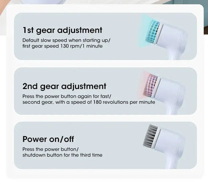 Electric Spin Scrubber, Bathroom Cordless Cleaning Brush Power Scrubber with 5 Replaceable Brush Heads, Electric Cleaning Brush Stone's Store
