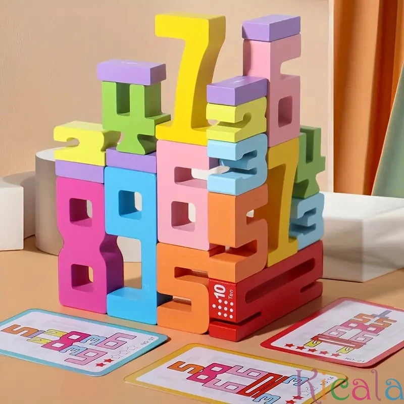Stack & Learn: Wooden Montessori Number Blocks