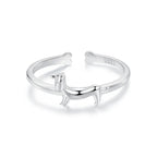 Adjustable Rings Real 925 Sterling Silver Stackable Engagement Zircon Open Size Rings For Women Jewelry big nose Official Store