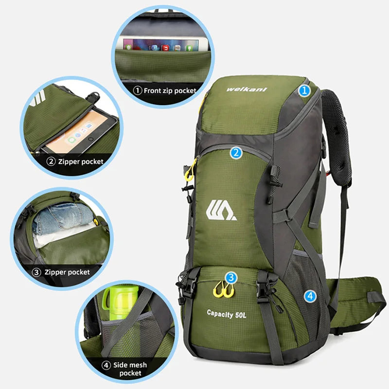 50L Waterproof Sports Backpack