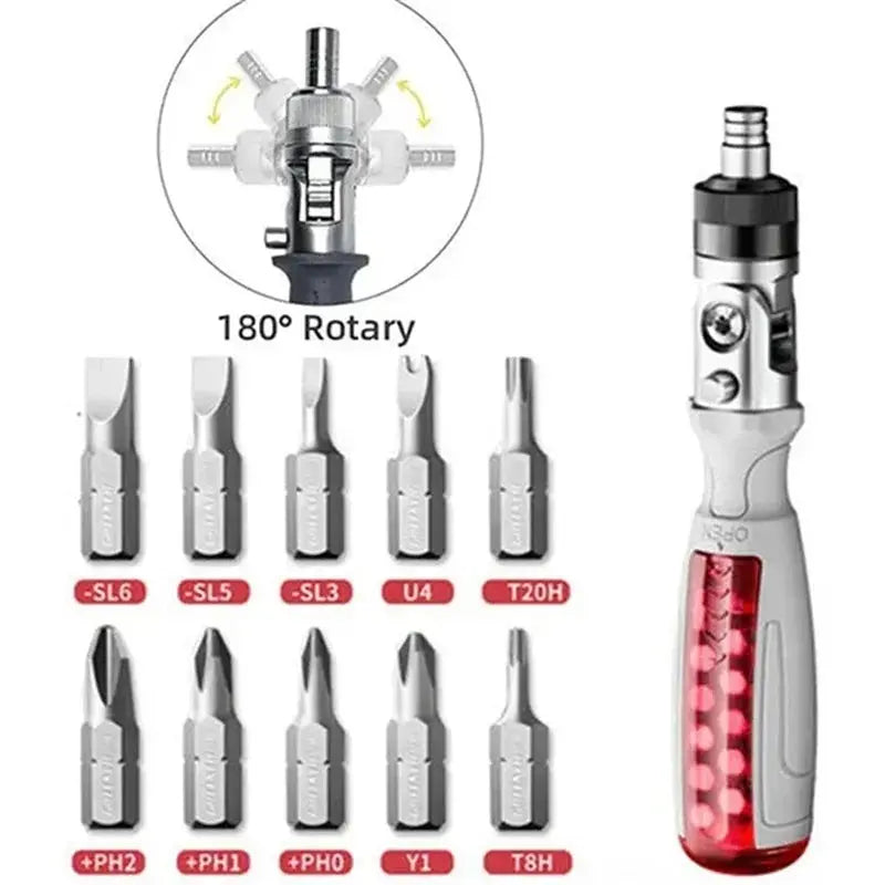 1pc 11 In 1 Ratcheting Multitool Screwdriver Multi-functional Magnetic Screwdriver Professional Angle Screwdriver Repair Tool AE Global Hand Tools Store