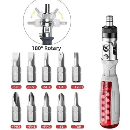 1pc 11 In 1 Ratcheting Multitool Screwdriver Multi-functional Magnetic Screwdriver Professional Angle Screwdriver Repair Tool AE Global Hand Tools Store
