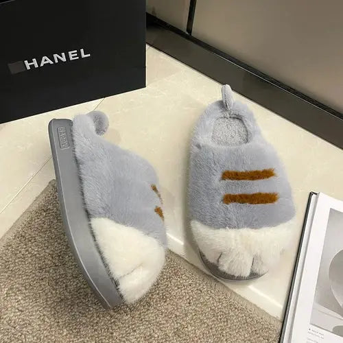 New arrival cat foot slippers women cushiony indoor outdoor shoes