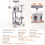 45.2" Cat Tower with Cat Condo Sisal Scratching Post VEVOR BESTEQUIP Overseas Store