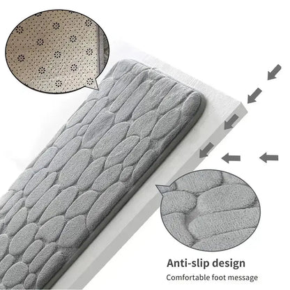 1 alfombra de terciopelo en relieve de espuma viscoelástica antideslizante para baño y sala de estar.