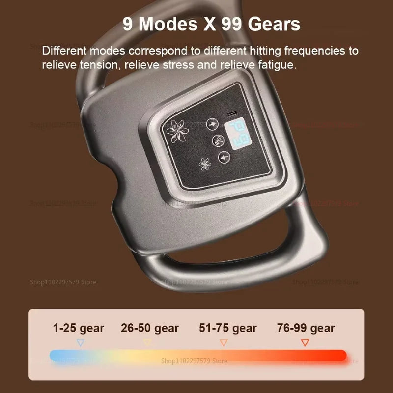 Fascia Gun 16-Head Muscle Massage Gun Professional Body Leg Back Shoulder Waist Fascia Gun High Frequency Vibration Massager Gun