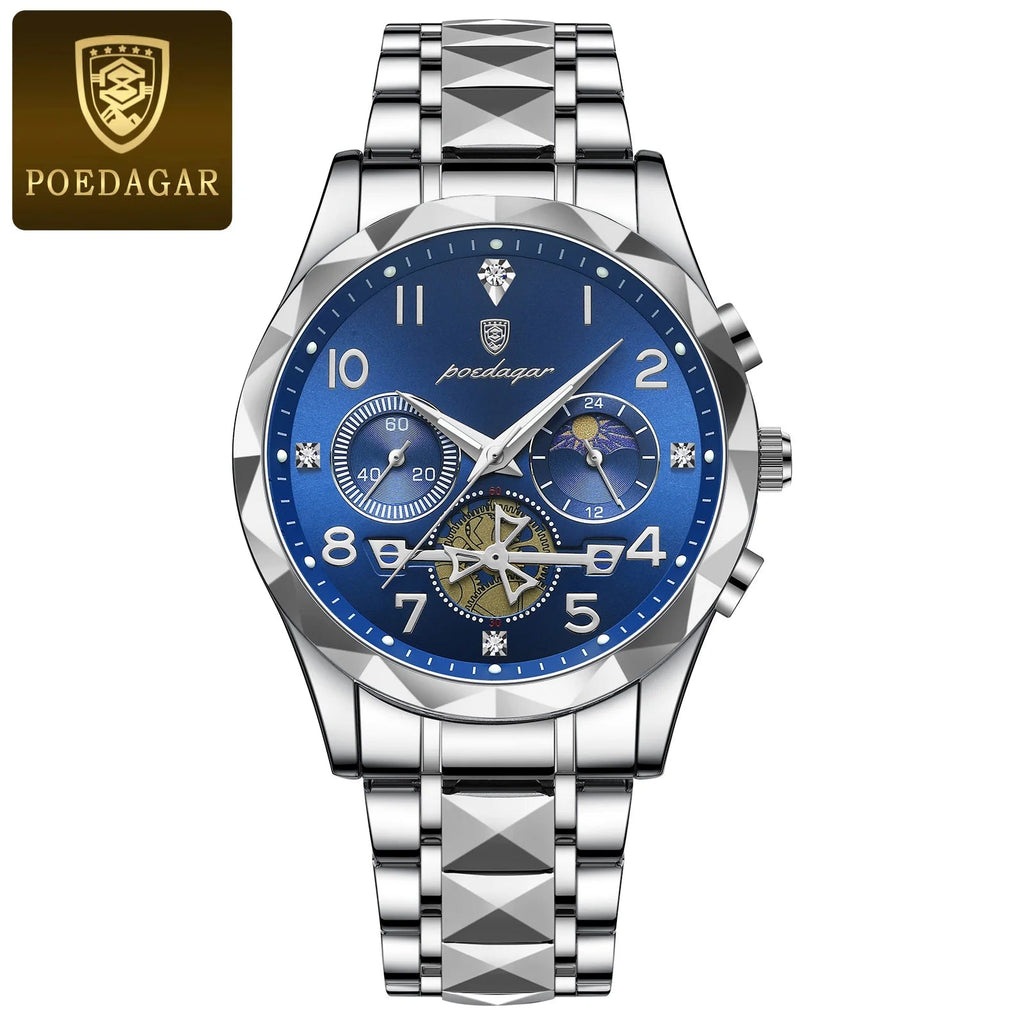 Luxury Business Watch Stylish Waterproof Luminous Timepiece POEDAGAR Official Store