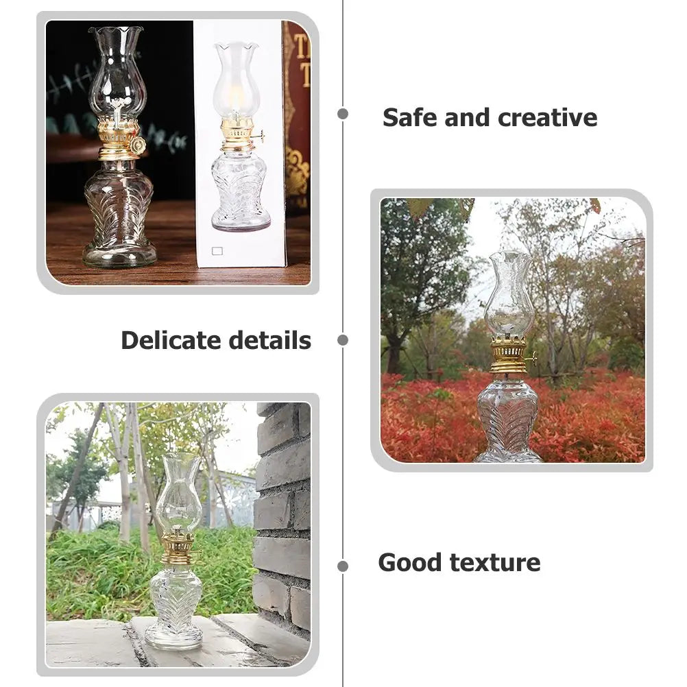 Outdoor Kerosene Lamp Light Covers Oil Lanterns Glass Transparent Lampshade Worship for Indoor Use