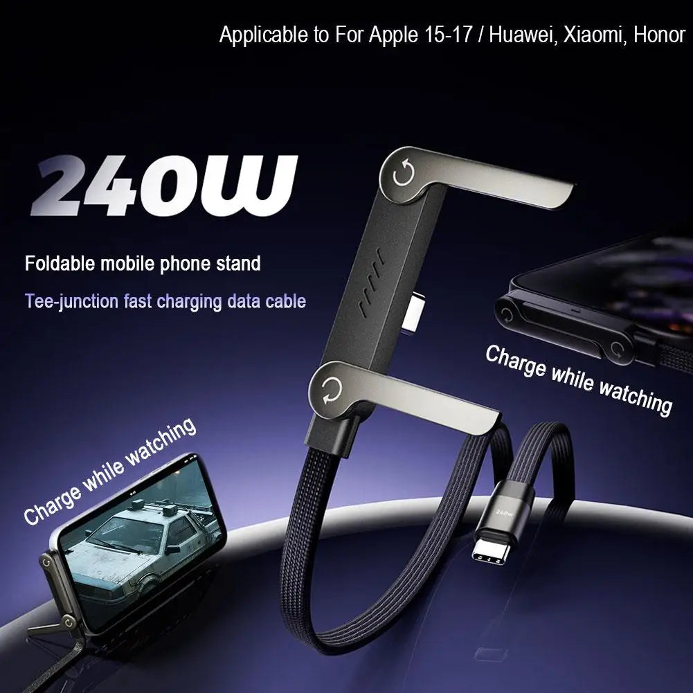 PowerProp™ Cable de pie 240W ⚡📱 Carga rápida. Soporte inteligente.
