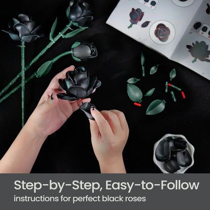 Eternal Elegance – Black Rose Block Bouquet BuildMoc moc Store