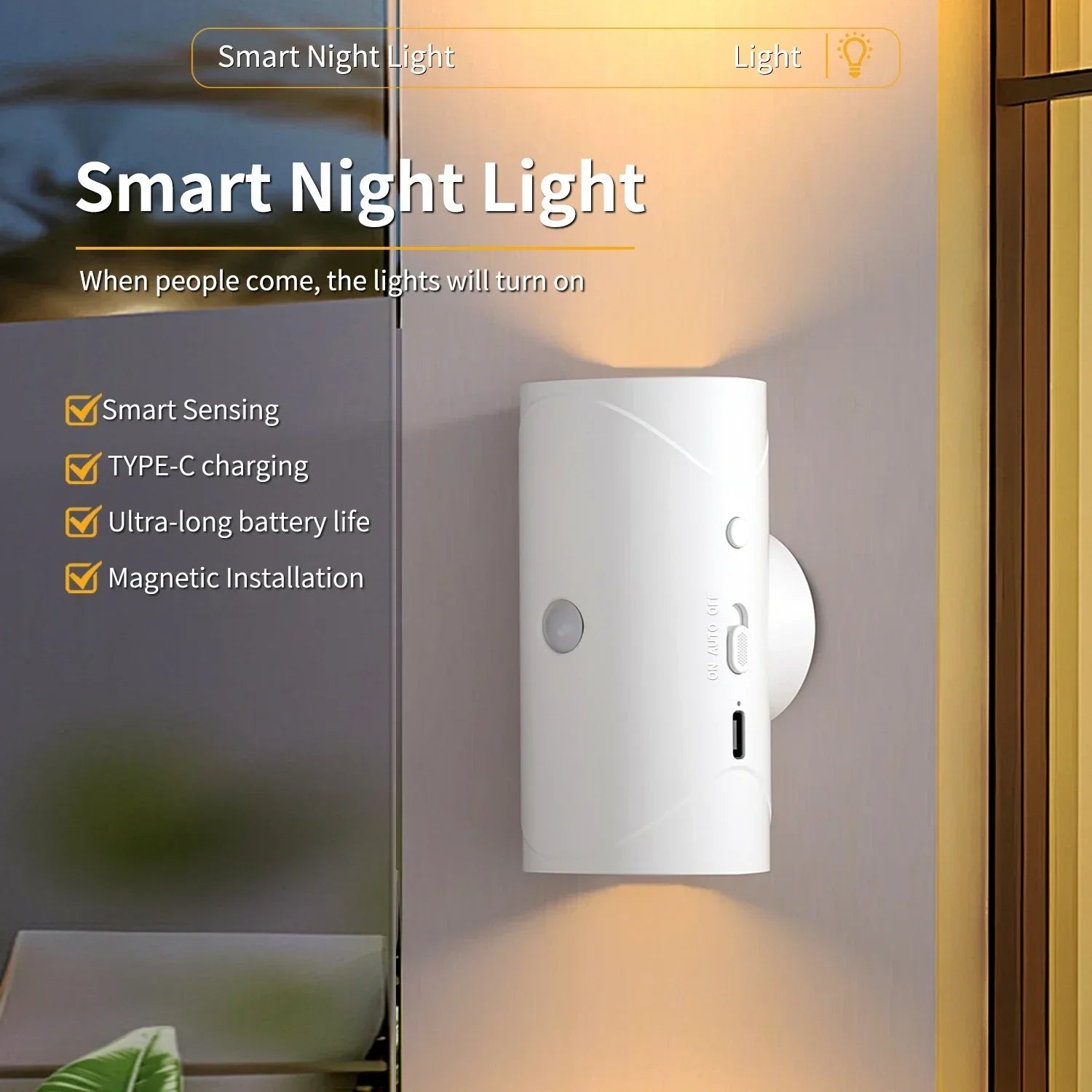 GlowSense™ Motion Light 🌈 — 7-Color Smart Wireless Glow