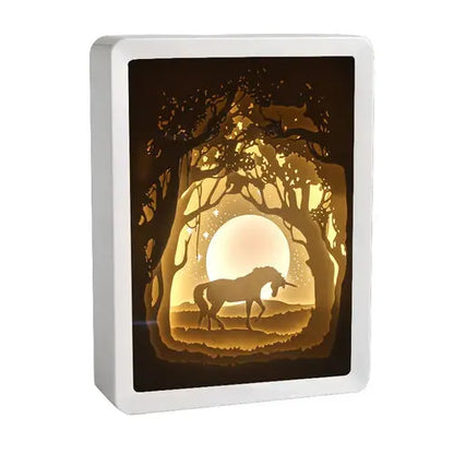 Howl's Moving Castle Anime Paper-Cut Light Decor - 3D Shadow Box Lamp