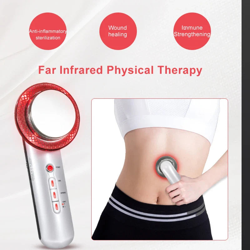 3 In 1 EMS Ultrasonic Cavitation Weight Lose Facial Lifting Body Slimming Massager Galvanic Infrared Lipo Fat Burner Machine Hmeily Official Store