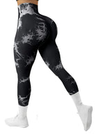 Hip Lifting Seamless Fitness Gym Leggings Tie-Dye Yoga Pants Women's Exercise Tights Tummy Control High Waist Workout Pants