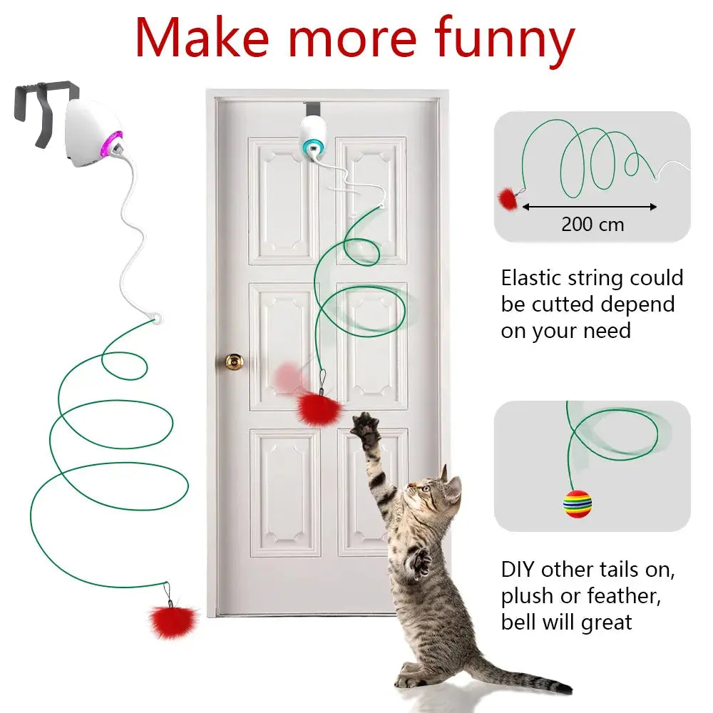 View details for Electric Cat Toy Rope Automatic Teaser Cat String Toys Hanging Door