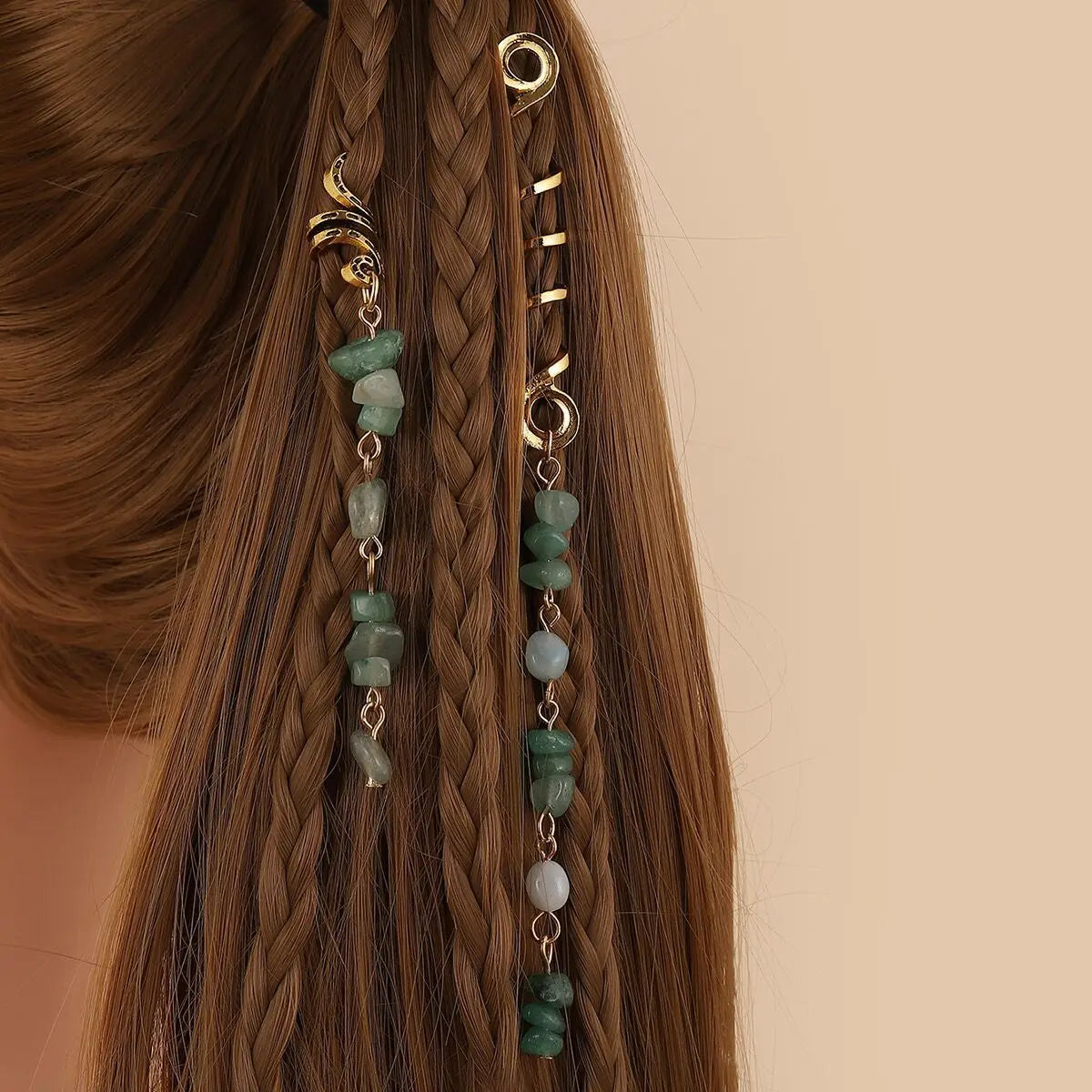 StoneCharm™ Hair Ring 💎 — Natural Beauty, Boho Vibes