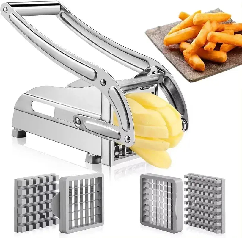 Picadora de Verduras, Acero Inoxidable, Cortador de Patatas Fritas, Picadora de Carne