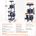 45.2" Cat Tower with Cat Condo Sisal Scratching Post VEVOR BESTEQUIP Overseas Store