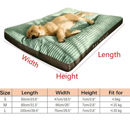 Large Dog Bed Soft Corduroy Pet Sleeping Mat Thicken Oversize Dog Cat