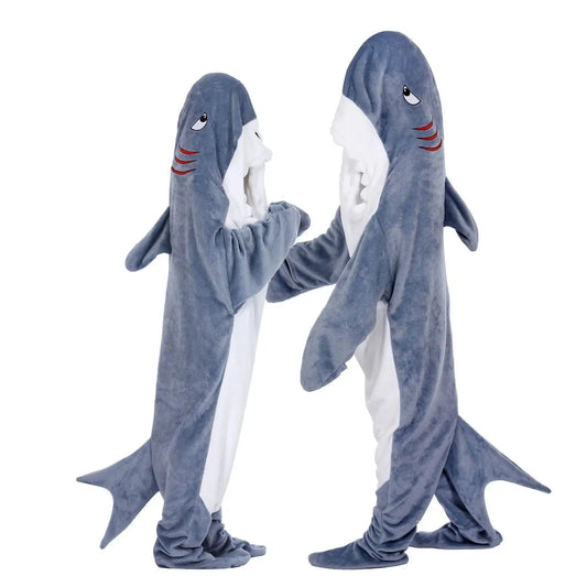 New Shark Shaped Plush Hooded Pajamas For Women And Men Y2k Pink Cute