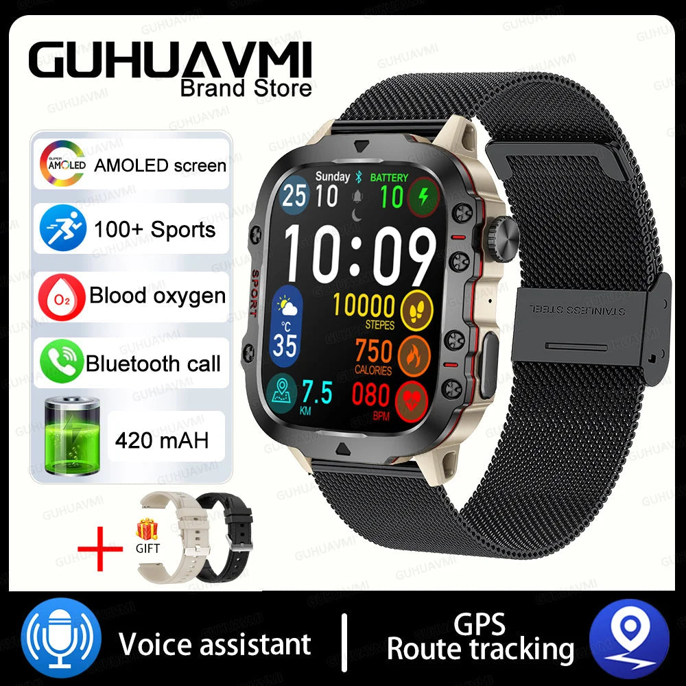 Smart Watch for Xiaomi Military GPS Tracker Men IP68 5ATM Outdoor Sports Fitness Tracker Health Monitor 1.96" BT Call Smartwatch LIGE SmartWatch Official Store