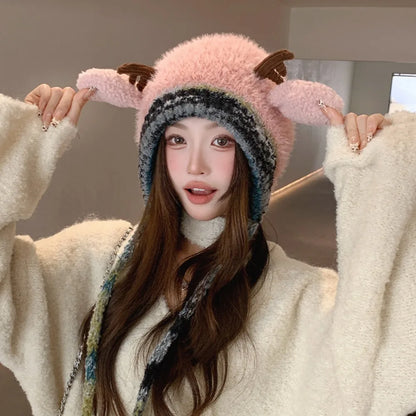 ReindeerCozy™ Windproof Antler Hat 🦌❄️