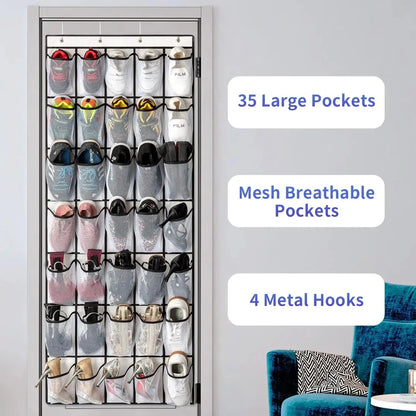 35 Pocket Wall-mounted Sundries Shoe Organiser Closet Storage Shoe