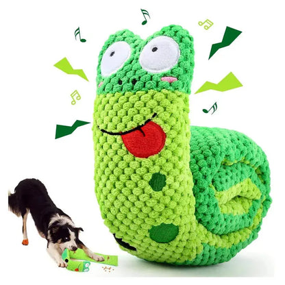 Dog Puzzle Feeder Interactive Toy Indestructible Plush Sound Squeak