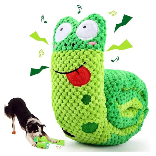 Dog Puzzle Feeder Interactive Toy Indestructible Plush Sound Squeak