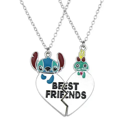 Lilo & Stitch Disney Fashion Necklaces Pendants for Couple Heart