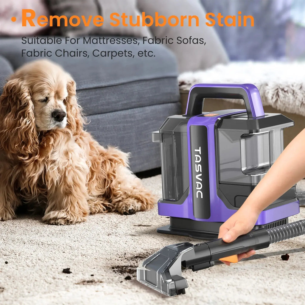 TASVAC C7 Portable Carpet & Upholstery Cleaner Machine, Spot And Stain Deep Cleaner With Two Brushes & Remover Formula For Pets, Inselife Store