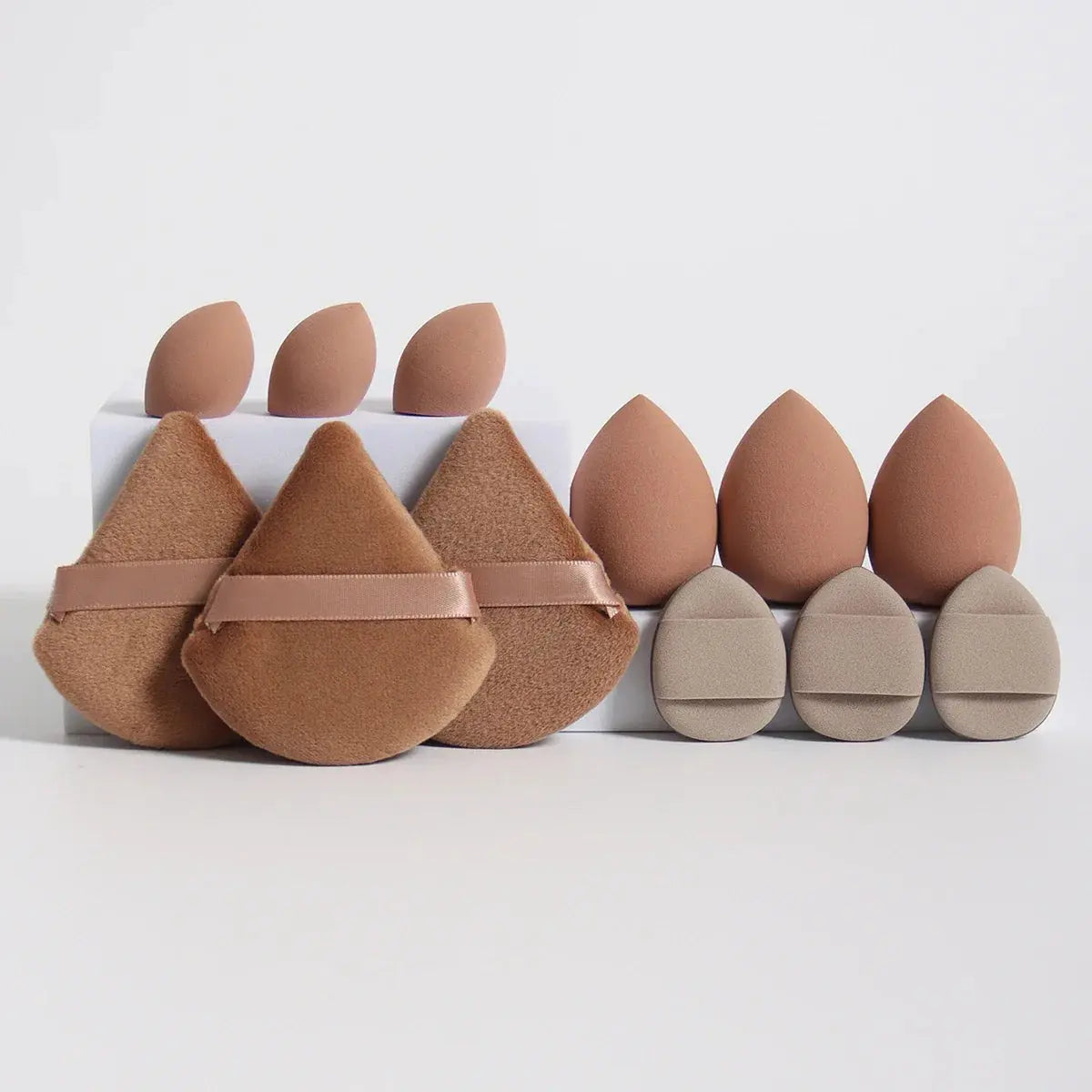 12-Piece All-Purpose Makeup Sponge Set, Made of 3 Loose Powder Puffs, 3 Mini Air Cushion Puffs, 3 Beauty Eggs and 3 Mini Beauty Shop Cherry Darling Store