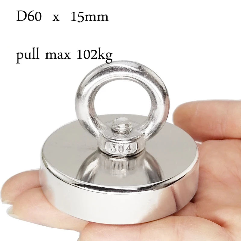 Fishing Magnets, 110lb 242lb 529lb 771lb Pull Force Super Strong Heavy Duty Rare Earth Neodymium Search Magnet For River Fishing Shop1103844153 Store