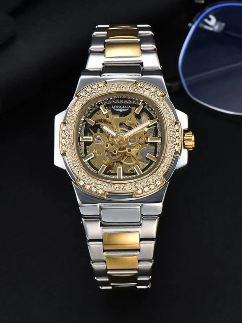 LONGLUX automatic man watch luxury stainless steel wholesale AliExpress