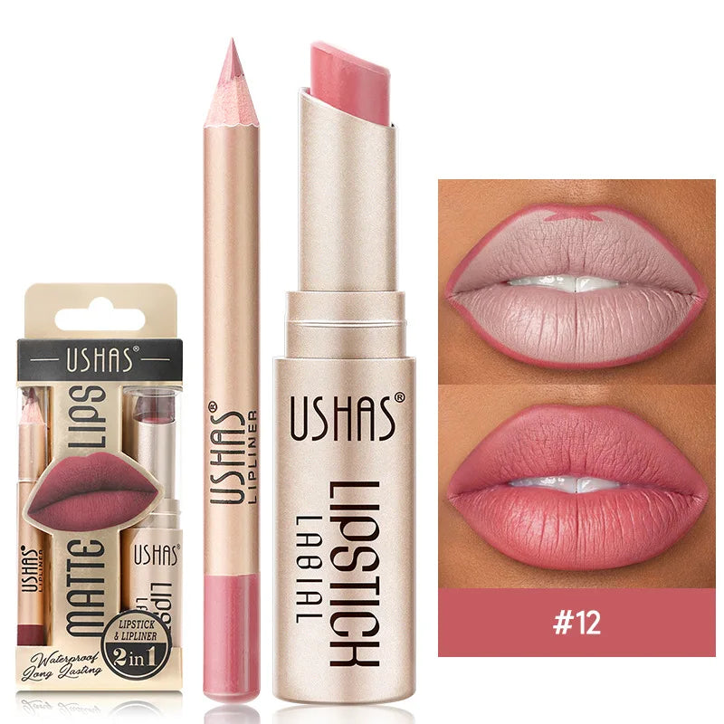 12 Color Lip Liner + LIPSTICK Set Stone's Store