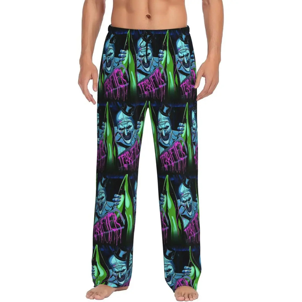 Custom Printed Horror T-Terrifiers Film Essential Pajama Pants Men Sleep Sleepwear Bottoms with Pockets