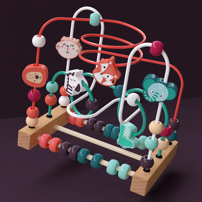 Montessori Wooden Roller Coaster Bead Maze for Toddlers Laime Store