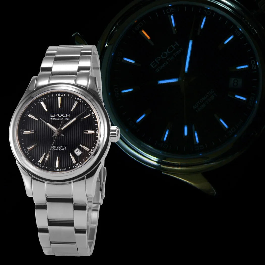 Signature - Silver Rose Gold Case with Brown Arabic Dial (Crystal Bezel) LEAIYAO Store